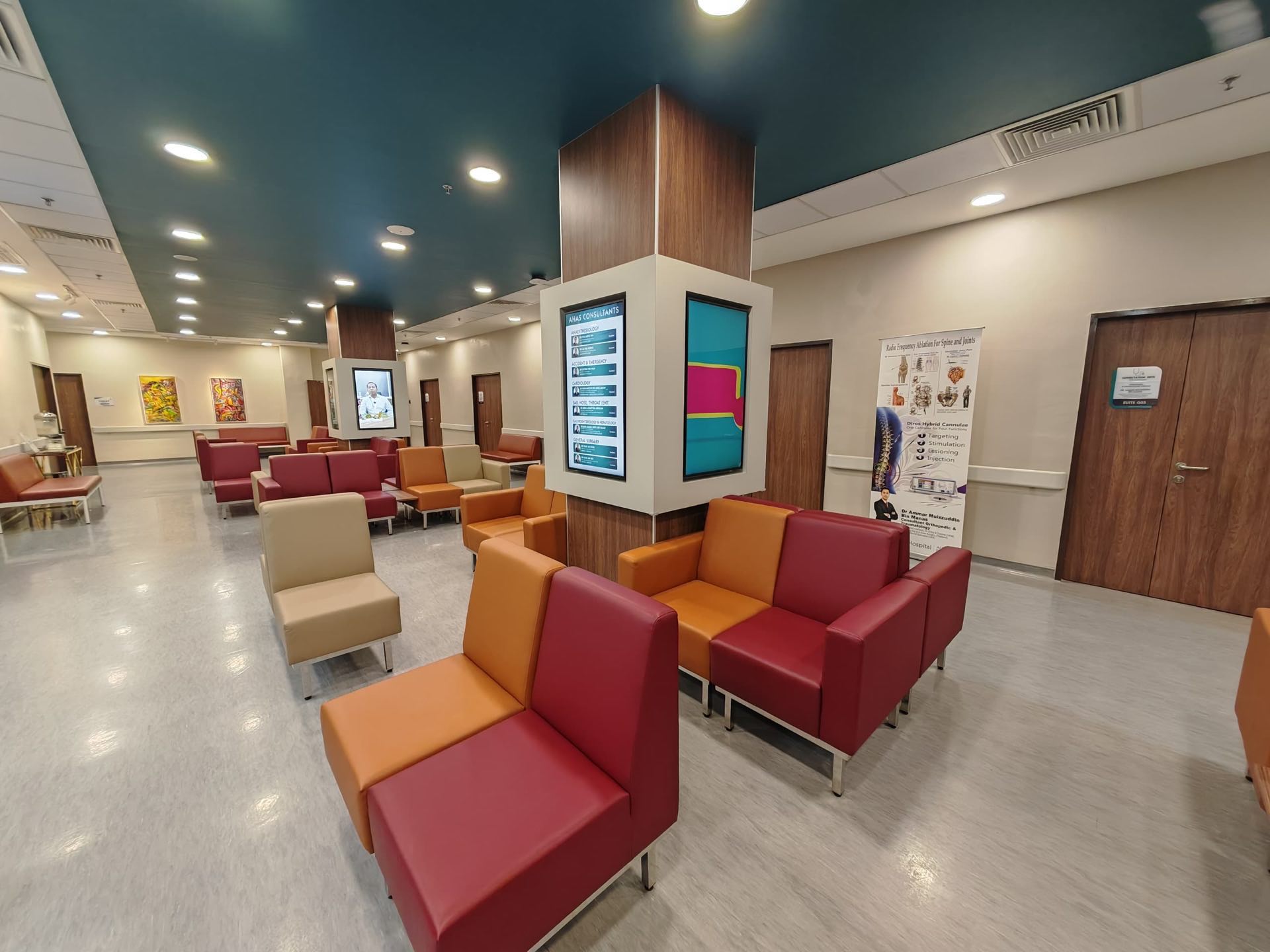 Clinic Waiting Bays with Colourful Seating